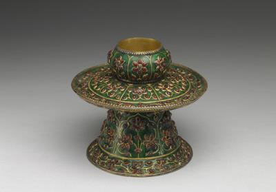 图片[3]-Gold champleve lidded stem bowl inlaid with precious stones, 1782, Qianlong reign, Qing dynasty-China Archive